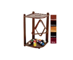 Billiards Shop 33 10 Cue Corner Floor Rack - Chocolate, Honey, Midnight Or Wine