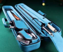 Molinari 2 Butt 4 Shaft Black/Cyan Hybrid Cue Case -Billiards Shop mlcf24 01 3
