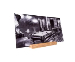 Billiards Shop 19 "Phantom Of The Game" Shelf Art With Display - Black And White