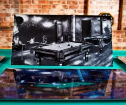 Billiards Shop 15 "Phantom Of The Game" Floating Wall Art (30" X 15.75") - Black And White