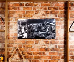 "Shoot Out" Floating Wall Art (30" X 15.75") - Black And White 9 "Shoot Out" Floating Wall Art (30" X 15.75") - Black And White -Billiards Shop rtnsowbw 02