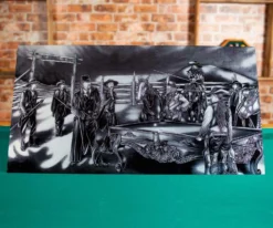 Billiards Shop 23 "Shoot Out" Floating Wall Art (30" X 15.75") - Black And White